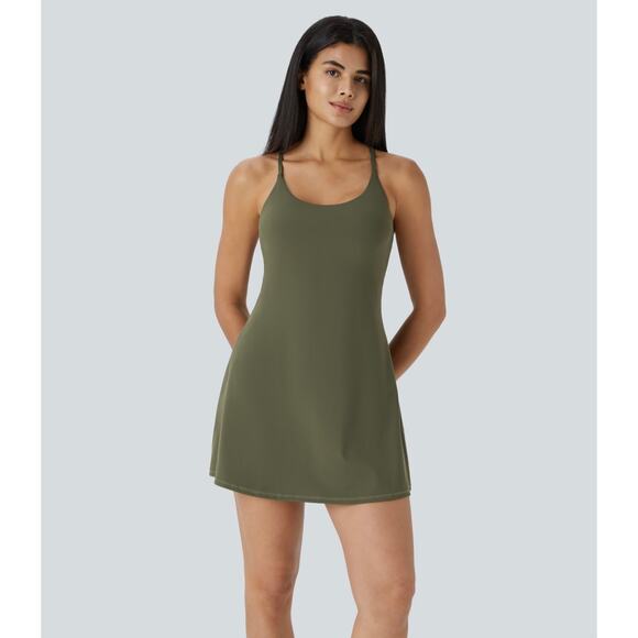 Softlyzero™ Plush Backless Active Dress - Green - Picture 1 of 4